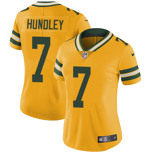 Nike Packers #7 Brett Hundley Yellow Women's Stitched NFL Limited Rush Jersey